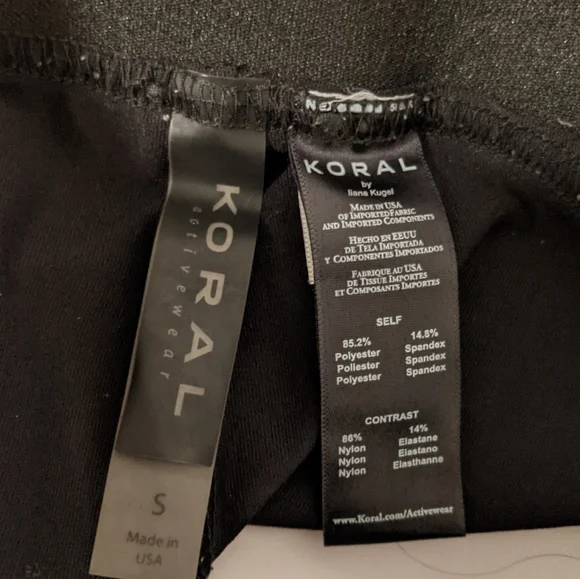 Koral abstract multicolor black cropped leggings size small - Picture 7 of 8